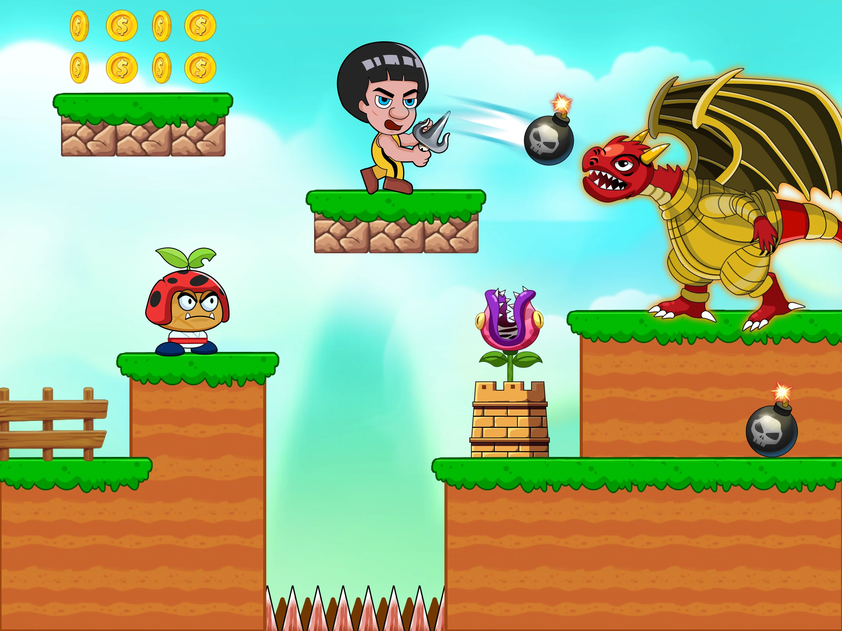 Super Lee Bros: Run & Fighting screenshot